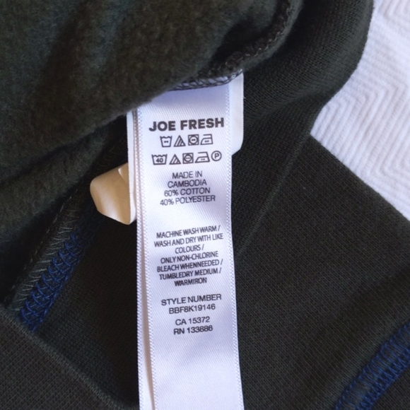 joe fresh zip-up hoodie sweatshirt with elbow patches 12-18 months baby boy - Picture 6 of 7